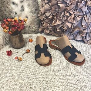 Elegant Passeggiando Ravello Women’s Navy Blue Suede Leather Woman’s Sandals 40